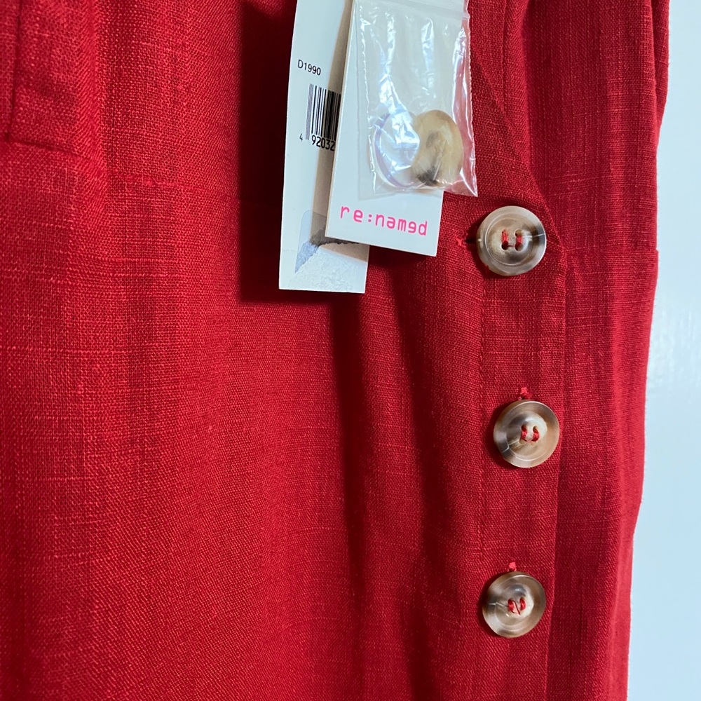 Re:Named Red Linen Sleeveless Midi Sundress - Picture 4 of 7